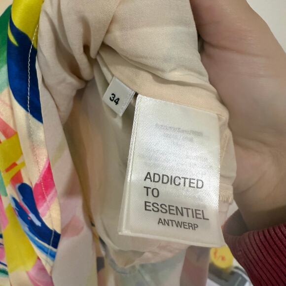 Essentiel Antwerp Varah Midi Slip Dress in Multicolor Graphic Stripes Size 34 2 - Picture 7 of 9